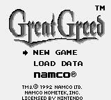 Great Greed Title Screen